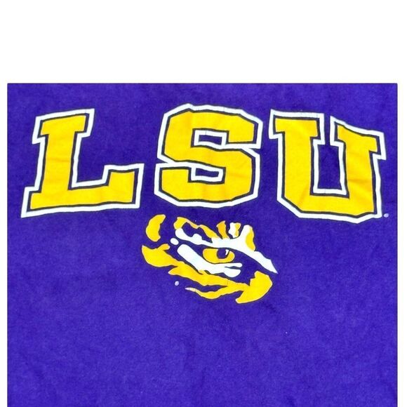 LSU Tigers Purple T-Shirt 2XL 2XG Russell Athletic 100% Cotton Vintage Football - Picture 2 of 5